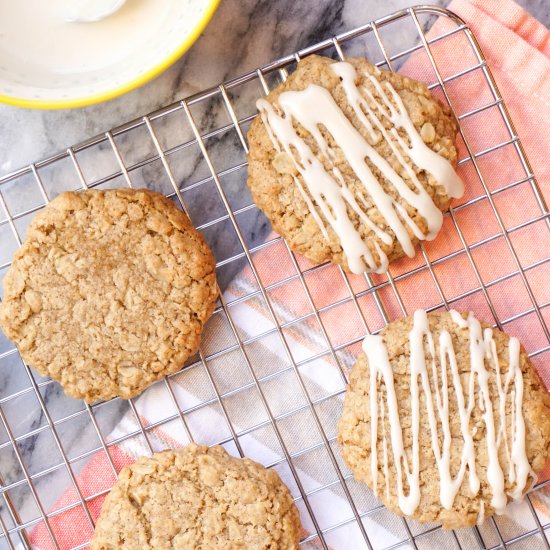 Maple Glazed Oatmeal Cookies