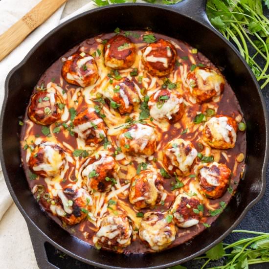 Skillet Enchilada Meatballs