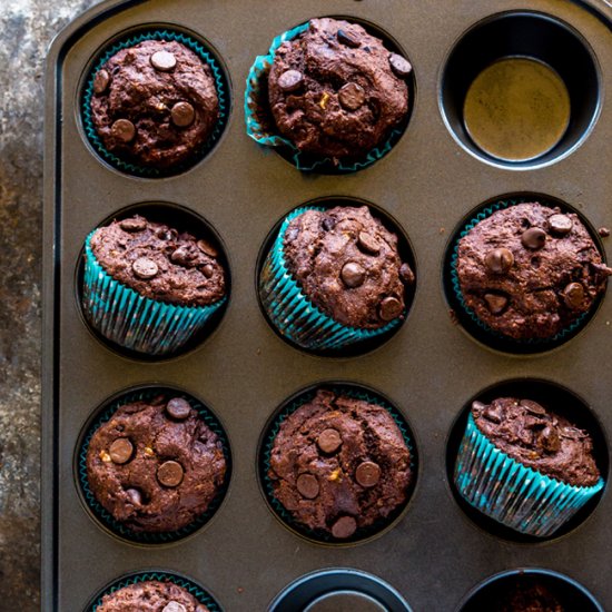 Whole Wheat Chocolate Banana Muffin