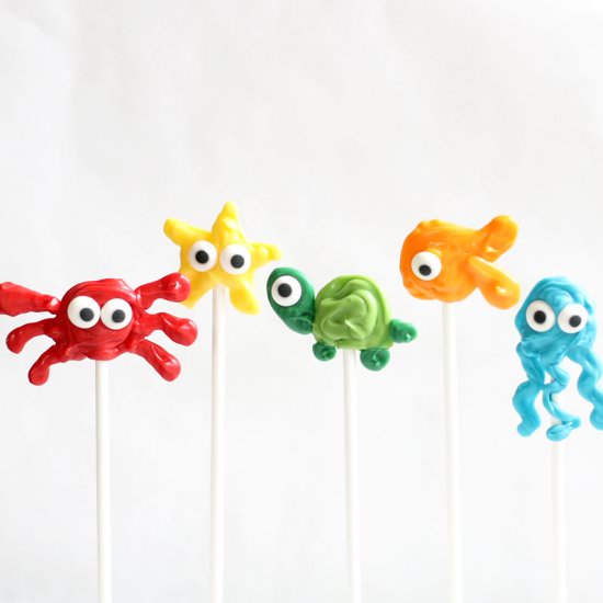 Sea animal candy pops