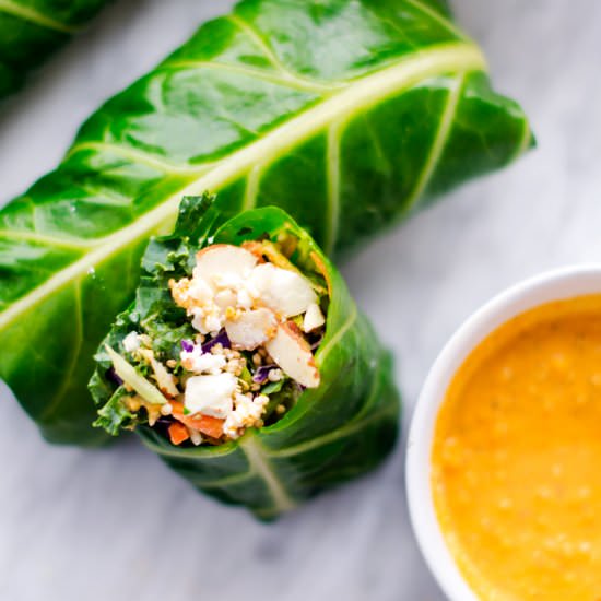 Crispy Quinoa Collard Wraps