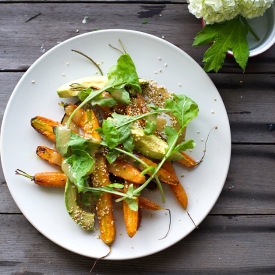 Roasted Carrot & Avocado Salad