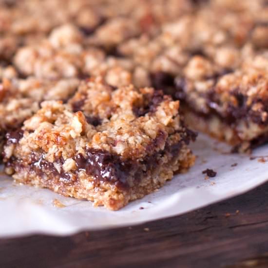 Whole Wheat Oatmeal Fudge Bars