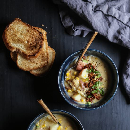 Easy Chorizo Corn Chowder