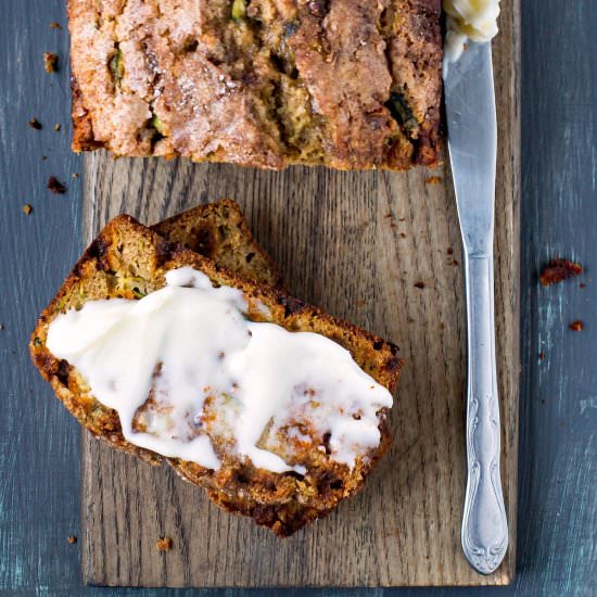 Cinnamon Whole Wheat Zucchini Bread