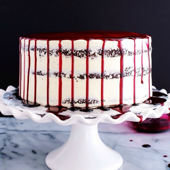 Red Wine Chocolate Naked Cake