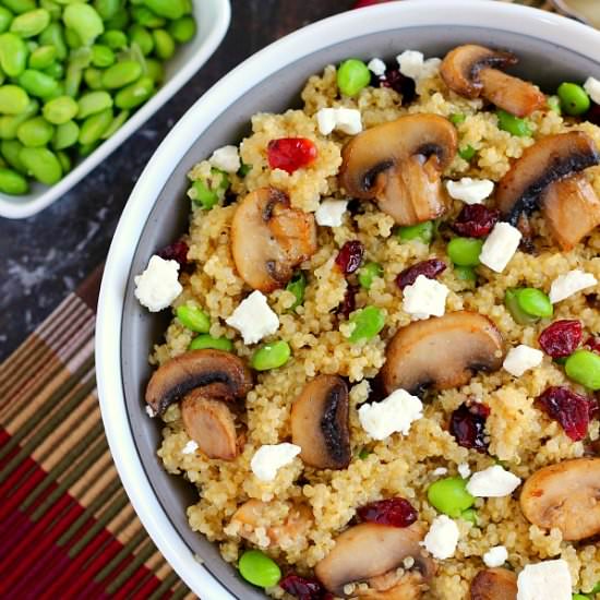 Cranberry and Mushroom Quinoa Bowl