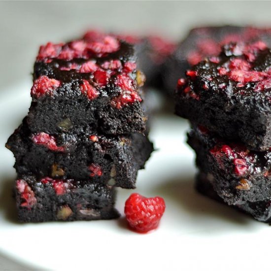 Dark Chocolate Raspberry Brownies