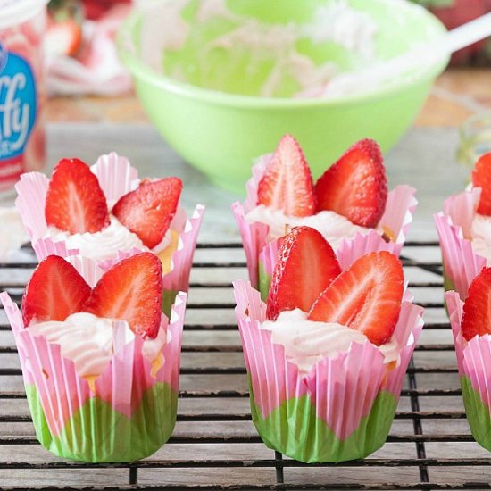 Strawberry Surprise Cupcakes