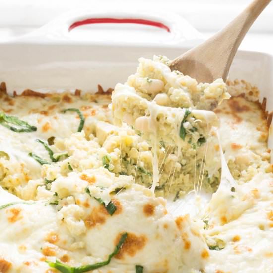 Spinach and Artichoke Quinoa Bake