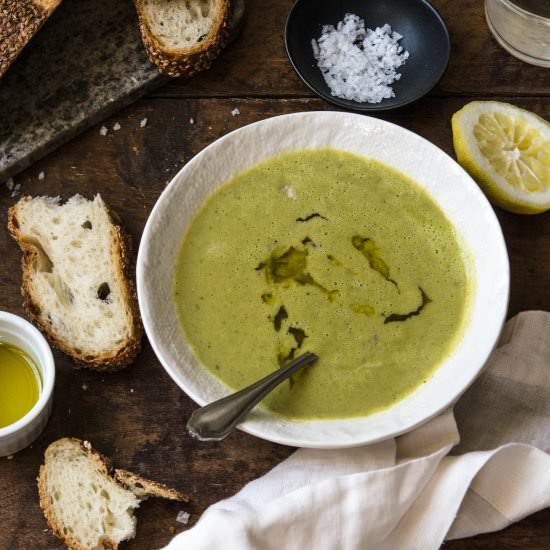 Spring Onion, White Bean and Asparagus Soup