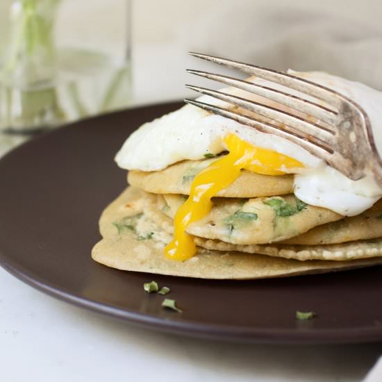 Chive + Rosemary Dandelion Pancakes