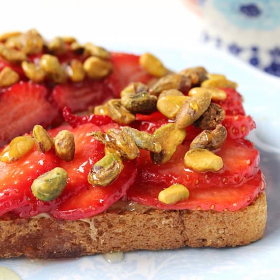 Almond Butter + Strawberry Toast