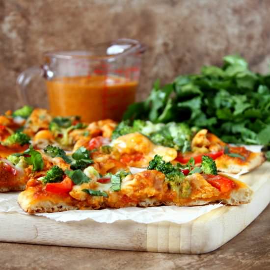 Butter Chicken Naan Pizza