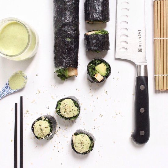 Tofu, Kale, & Avocado Sushi Roll