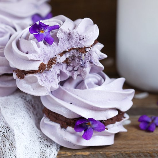 Violet Meringue Cookies