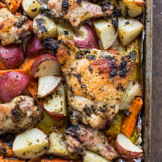 Sheet Pan Pesto Chicken & Veggies