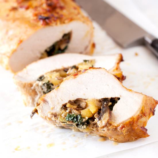 Apple and Mushroom Stuffed Pork Loin