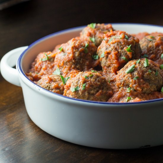 Eggplant and Beef Meatballs