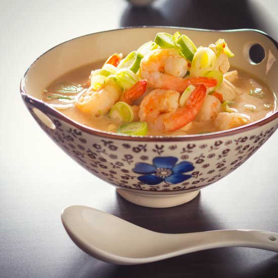 Quick Asian Chicken and Shrimp Soup