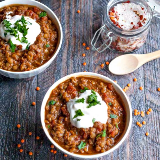 Spicy Mexican Red Lentils