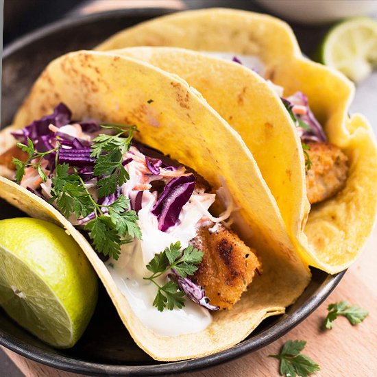 Baja Fish Tacos with Creamy Slaw