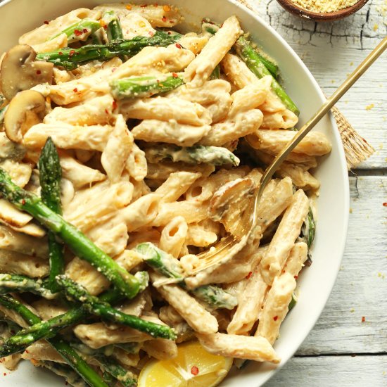 Creamy Mushroom Asparagus Pasta