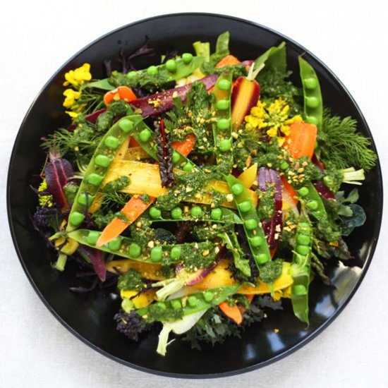 Snap Peas and Rainbow Carrot Salad