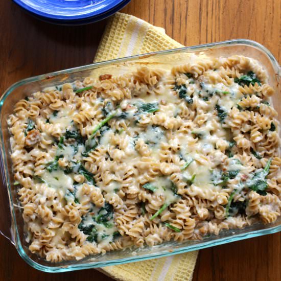 Sausage, Spinach & Cheddar Casserole