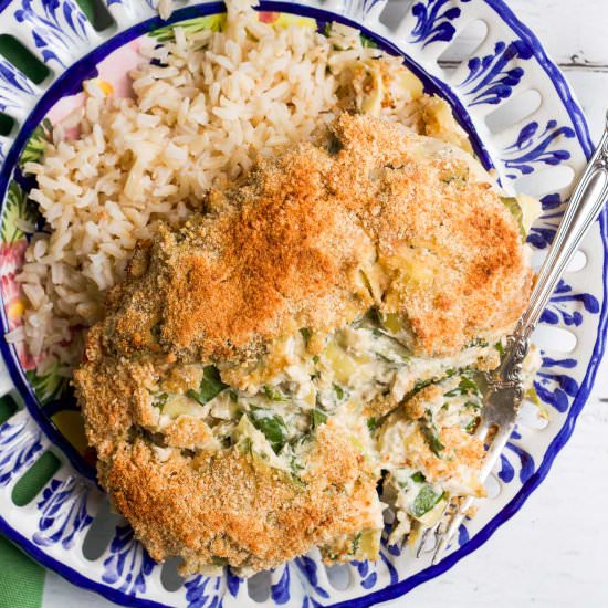 Spinach Artichoke Chicken Casserole