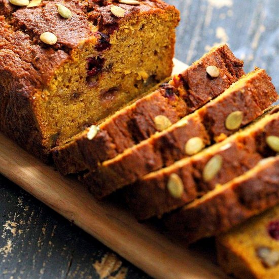 GF Pumpkin Cranberry Bread