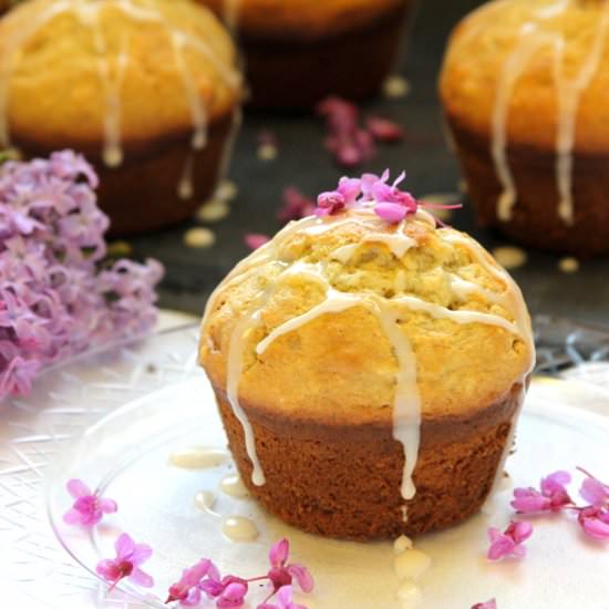 Banana Bread Muffins and Wine Glaze