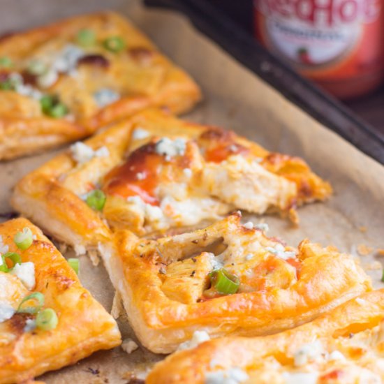 Buffalo Chicken Puff Pastry Squares