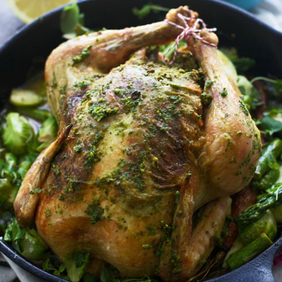 Roast Chicken with Pesto