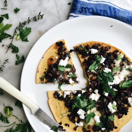 Mushroom, Feta, Mozzarella Pizza