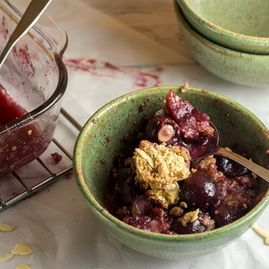 Simple Cherry Amaretto Crumble