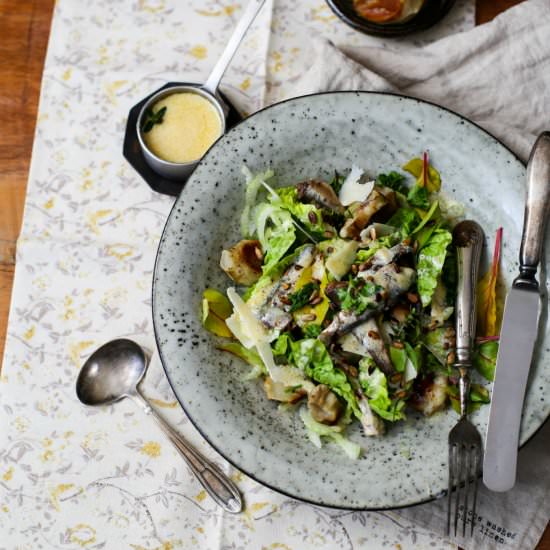 Caesar Salad with Smoked Sprats