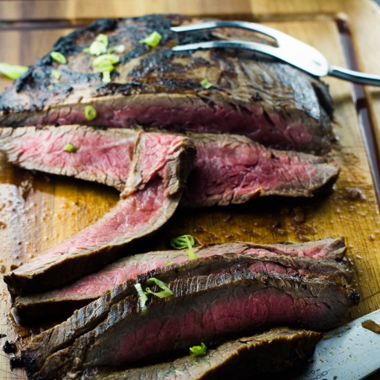 Whiskey Soy Marinated Flank Steak