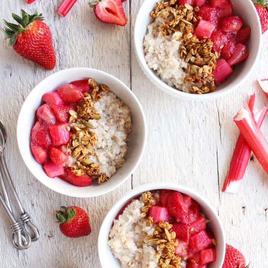 Quinoa Strawberry Rhubarb Bowls