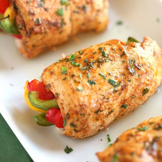 Baked Chicken Fajita Roll Ups