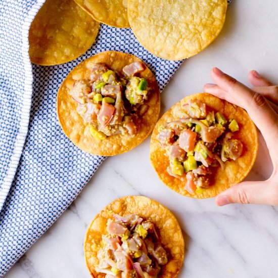 Tuna Ceviche Tostadas