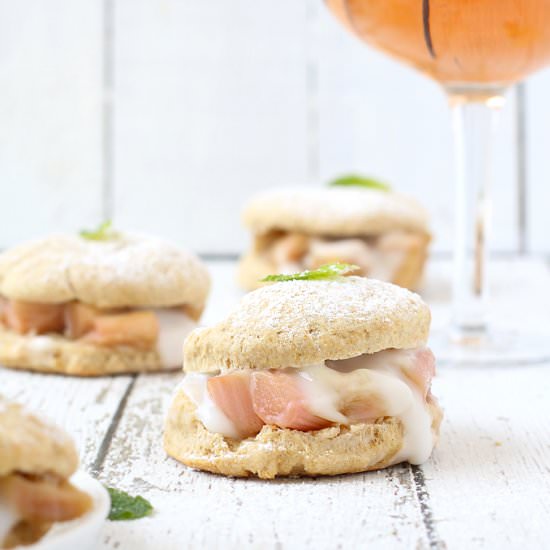 Rosé & Ginger Rhubarb Shortcakes