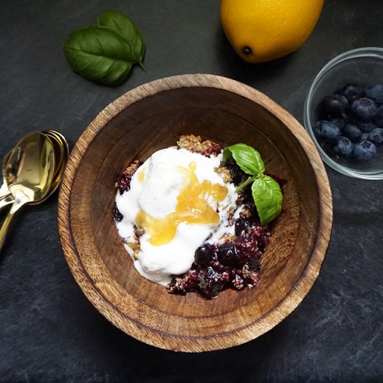 Blueberry Basil Crisp with Lemon