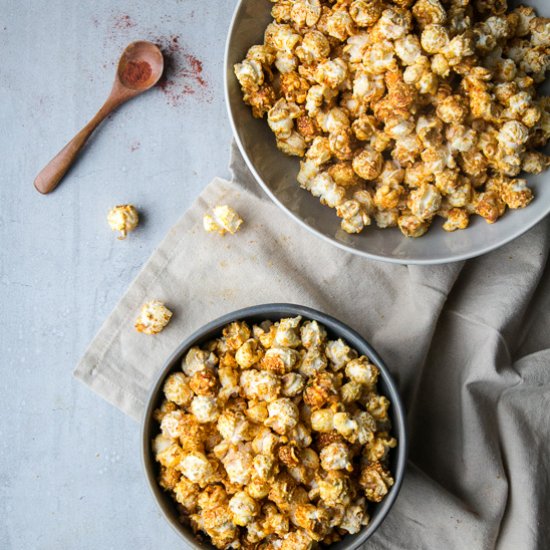 Cheesy Nacho Popcorn (Vegan)