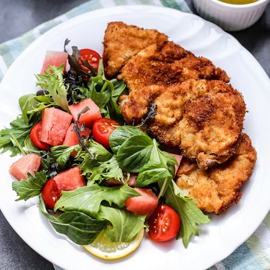 Pork Tonkatsu with Watermelon Salad