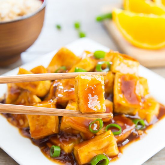 Crispy Baked Orange Tofu