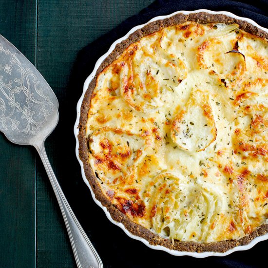 Roasted Fennel Potato Gruyere Tart