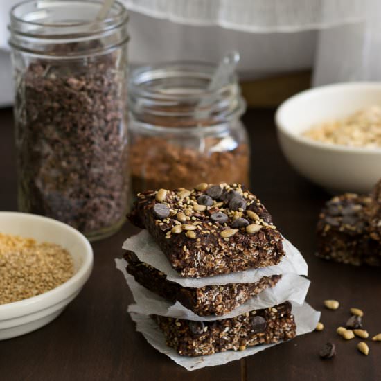 Nut Butter Chocolate Oat Squares