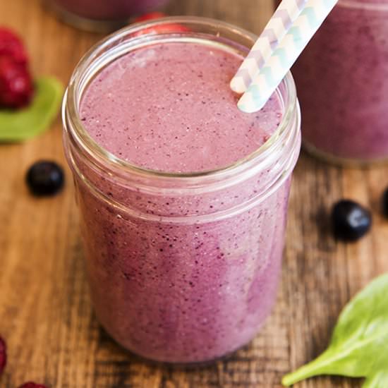 Triple Berry Green Smoothie