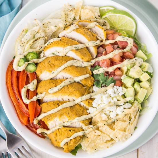 Fajita Hummus Crusted Chicken